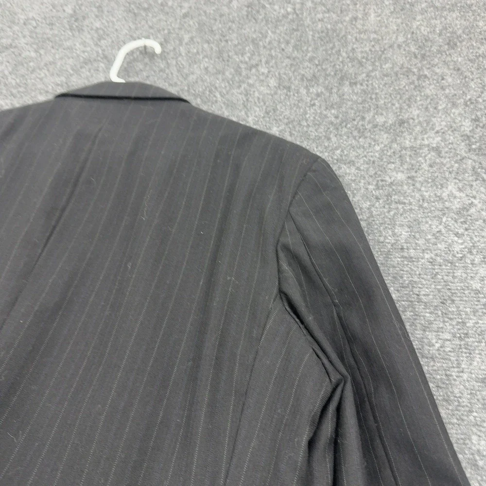 Oscar de la Renta Suit Jacket Mens 44 XL Black Wool Pinstripe 3 Button Classic